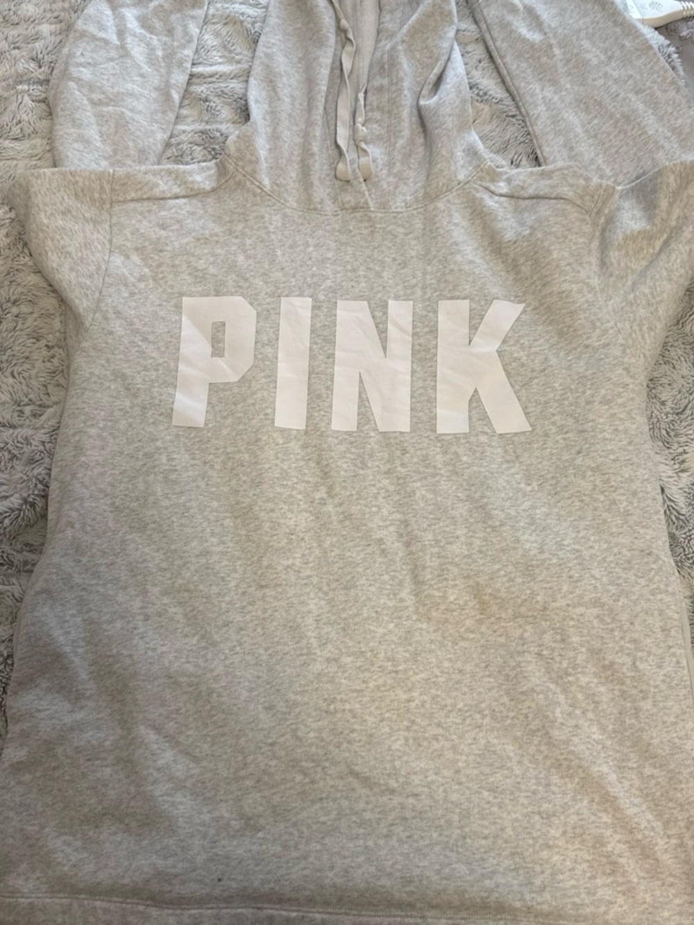 PINK Victoria's Secret Light Gray Pullover Hoodie